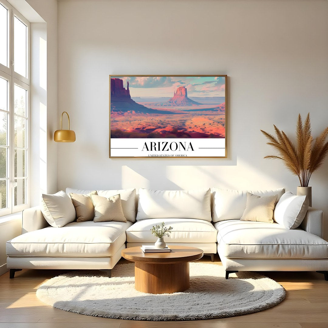 Immerse yourself in the breathtaking vistas of the Arizona desert with this captivating artwork. for Living Room