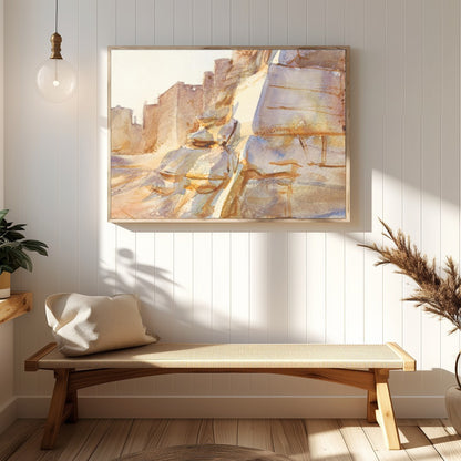 Immerse yourself in the serene beauty of a historic desert scene with warm, earthy tones capturing for Hallway