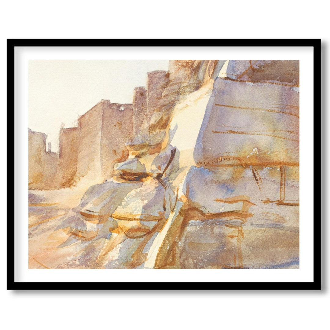 Immerse yourself in the serene beauty of a historic desert scene with warm, earthy tones capturing for lovely-house