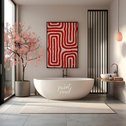 This powerful piece of Indigenous Australian art by Jackie Kurltjunyintja Giles showcases a strikin… for bathroom