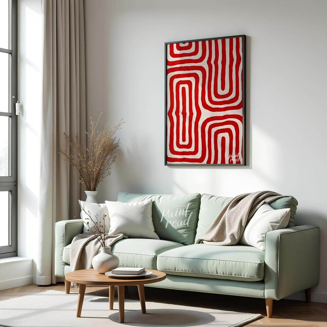 This powerful piece of Indigenous Australian art by Jackie Kurltjunyintja Giles showcases a strikin… for living room