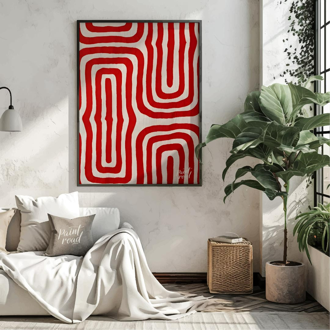 This powerful piece of Indigenous Australian art by Jackie Kurltjunyintja Giles showcases a strikin… for living room