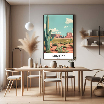 Capture the tranquil beauty of the desert with this stunning landscape artwork. Featuring iconic for Dining