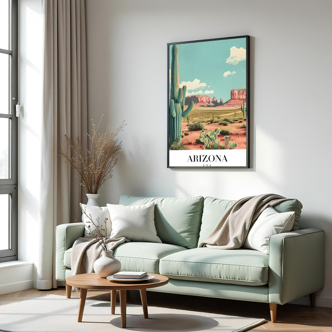 Capture the tranquil beauty of the desert with this stunning landscape artwork. Featuring iconic for Hall