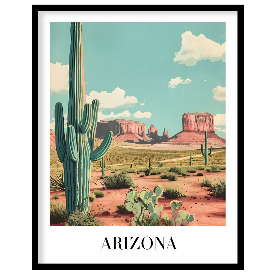 Capture the tranquil beauty of the desert with this stunning landscape artwork. Featuring iconic for interior