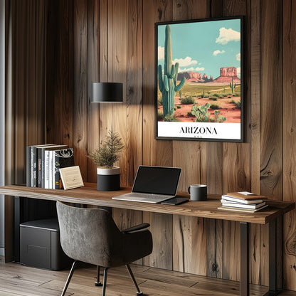 Capture the tranquil beauty of the desert with this stunning landscape artwork. Featuring iconic for Study and Office
