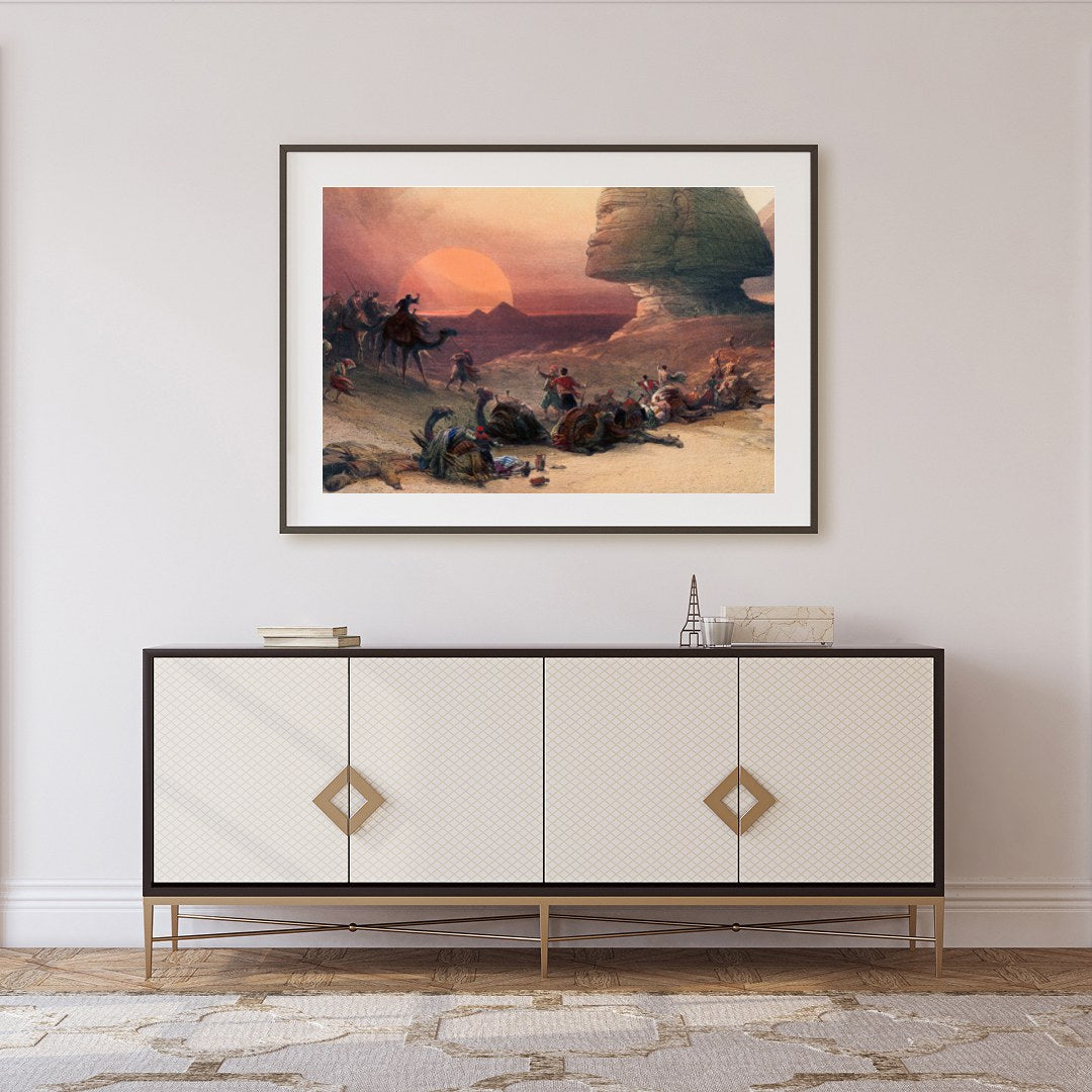 Immerse yourself in the mystique of ancient Egypt with this captivating scene, featuring a tranquil for Foyer