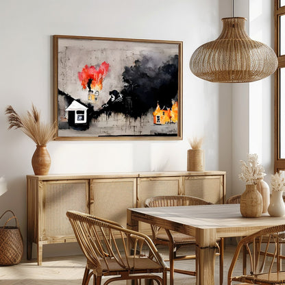 This evocative piece portrays an abstract landscape drenched in deep emotions and wrapped in for Dining