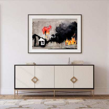 This evocative piece portrays an abstract landscape drenched in deep emotions and wrapped in for Foyer