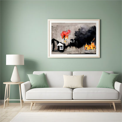 This evocative piece portrays an abstract landscape drenched in deep emotions and wrapped in for Hall