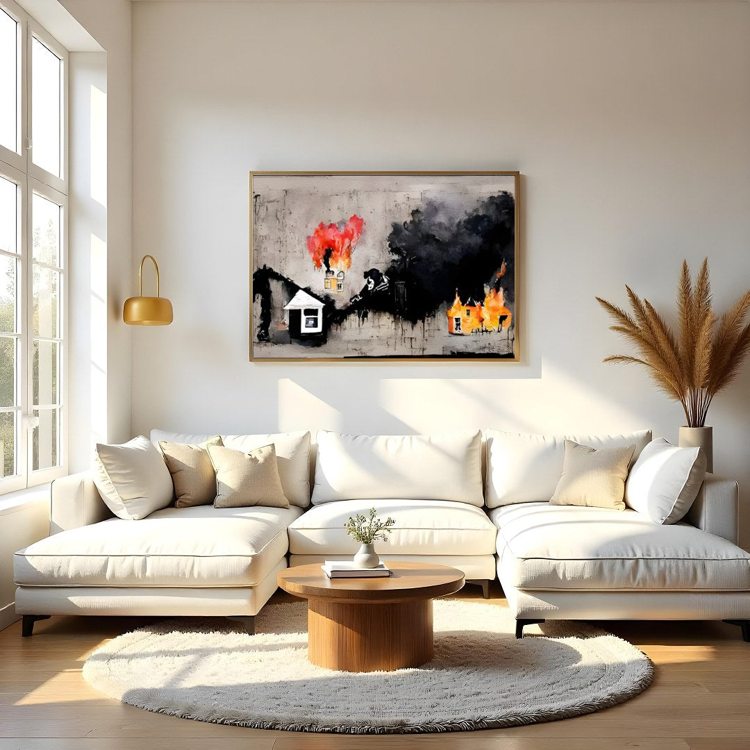 This evocative piece portrays an abstract landscape drenched in deep emotions and wrapped in for Living Room