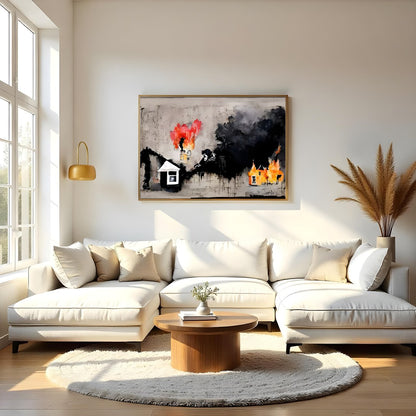 This evocative piece portrays an abstract landscape drenched in deep emotions and wrapped in for Living Room