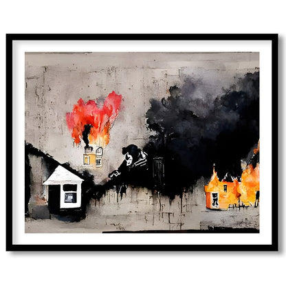 This evocative piece portrays an abstract landscape drenched in deep emotions and wrapped in for loft