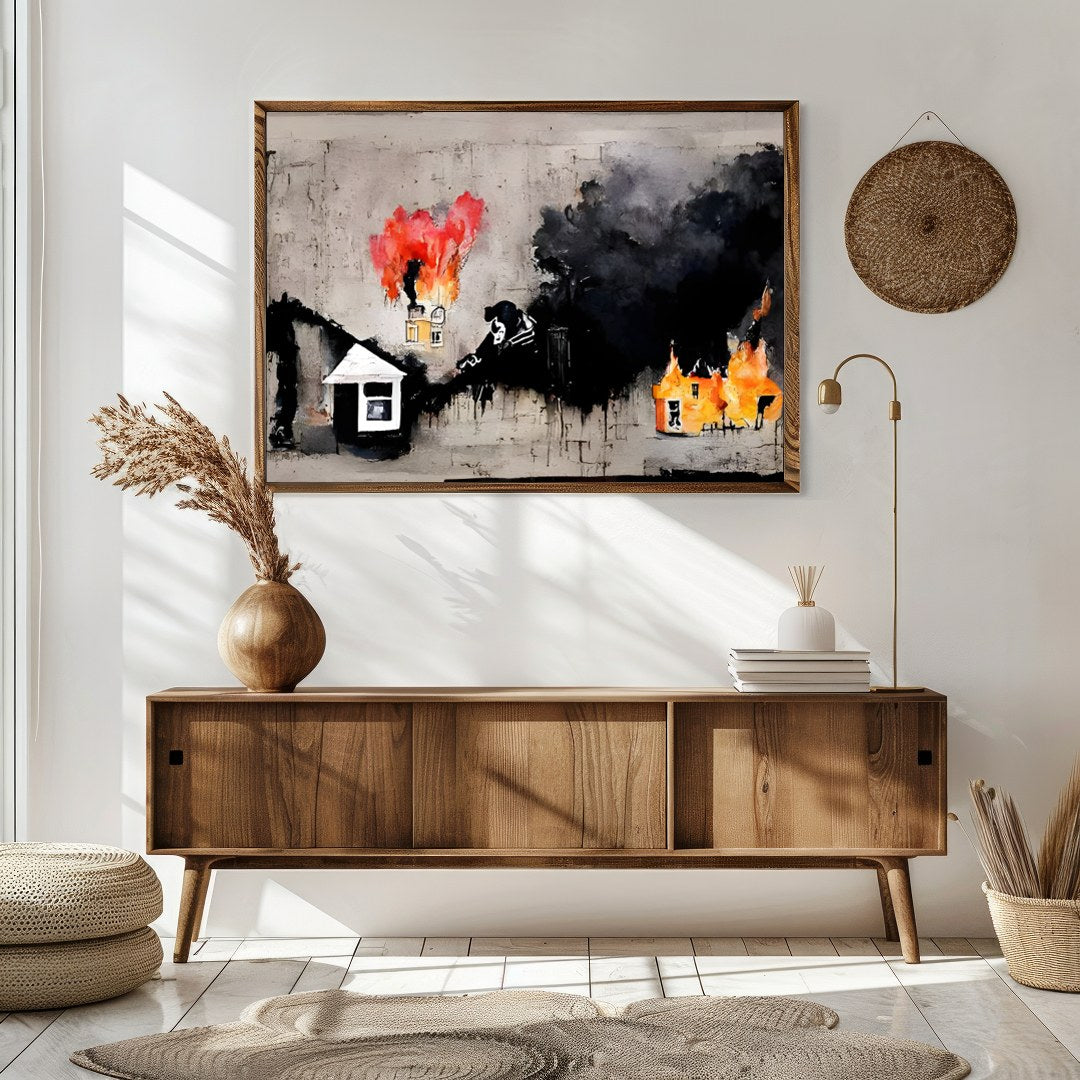 This evocative piece portrays an abstract landscape drenched in deep emotions and wrapped in for Sitting Area