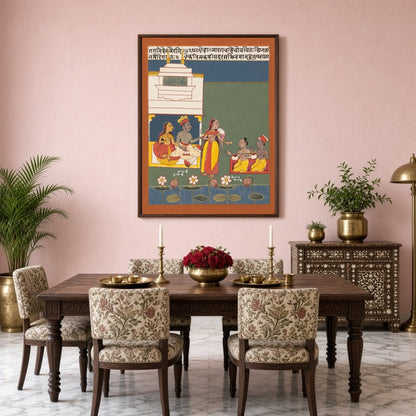 Experience the rich cultural heritage of Indian Miniature Art with this captivating print of Lord for Dining