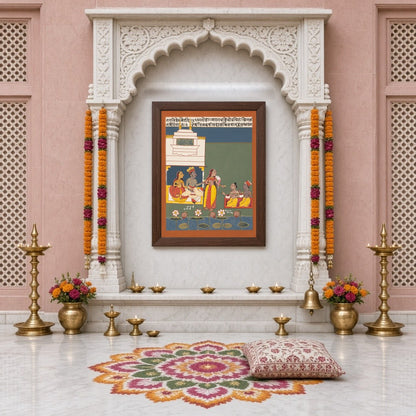 Experience the rich cultural heritage of Indian Miniature Art with this captivating print of Lord for Home Temple