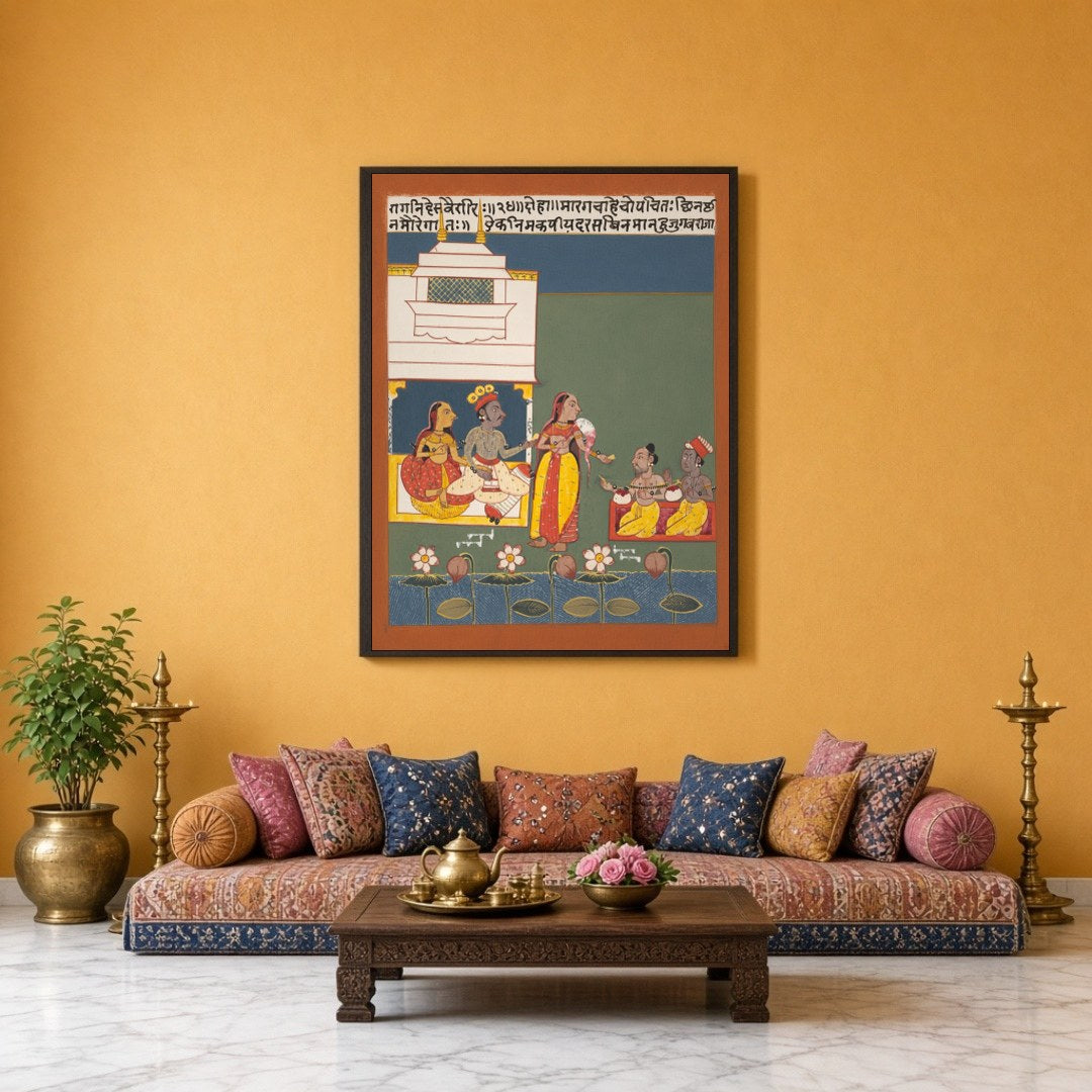 Experience the rich cultural heritage of Indian Miniature Art with this captivating print of Lord for Sitting Lounge
