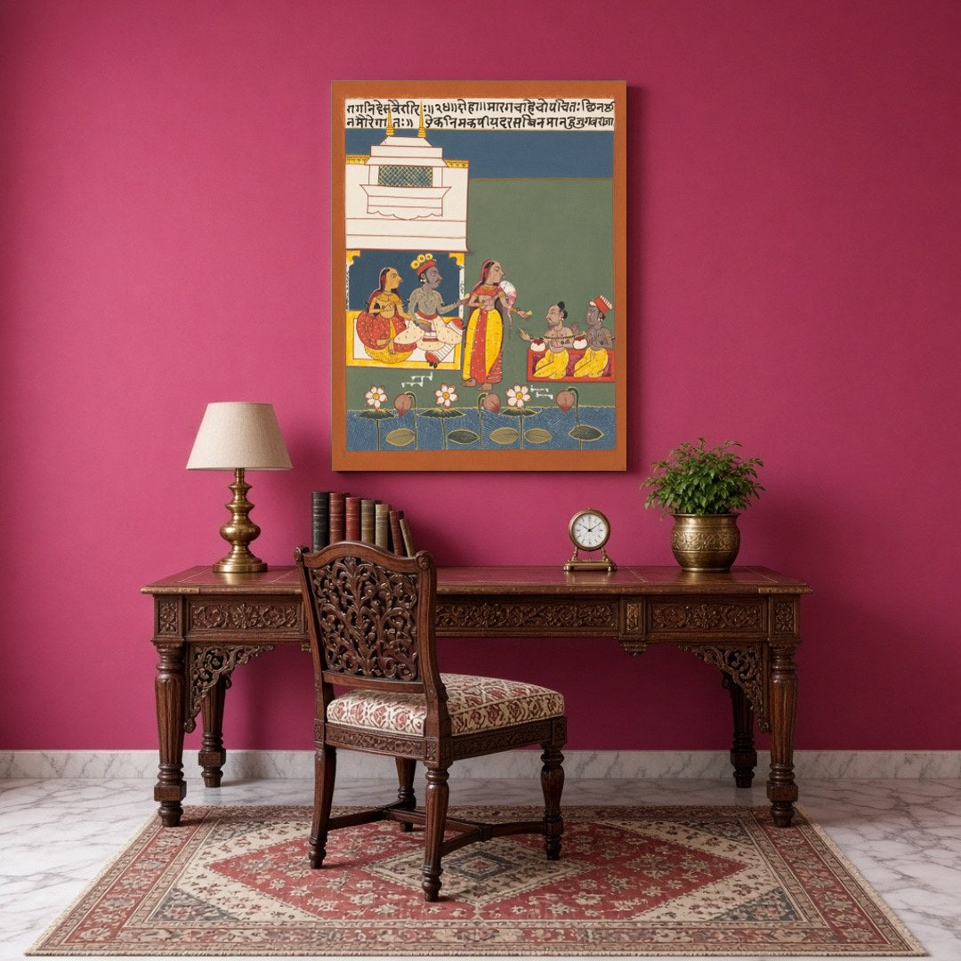 Experience the rich cultural heritage of Indian Miniature Art with this captivating print of Lord for Study