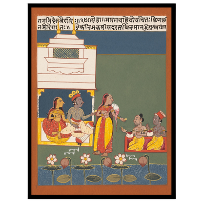 Experience the rich cultural heritage of Indian Miniature Art with this captivating print of Lord for sweet-home