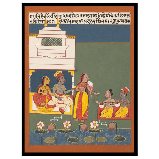 Experience the rich cultural heritage of Indian Miniature Art with this captivating print of Lord for sweet-home