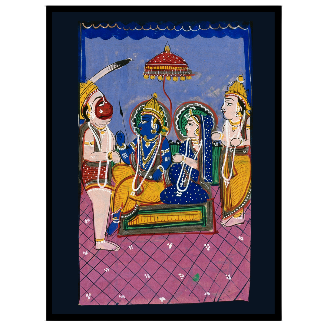 Immerse yourself in this captivating Indian Miniature artwork that beautifully portrays a sacred for sanctuary