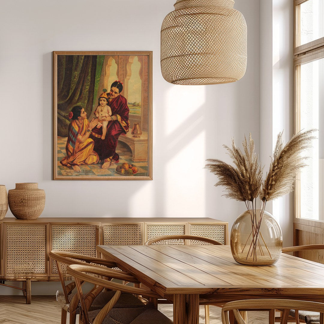 Immerse yourself in the rich cultural heritage of India with this captivating artwork featuring a for Extra Kitchen