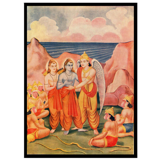 Immerse yourself in the epic tale of the Ramayana with this stunning artwork depicting Lord Rama, for sweet-home