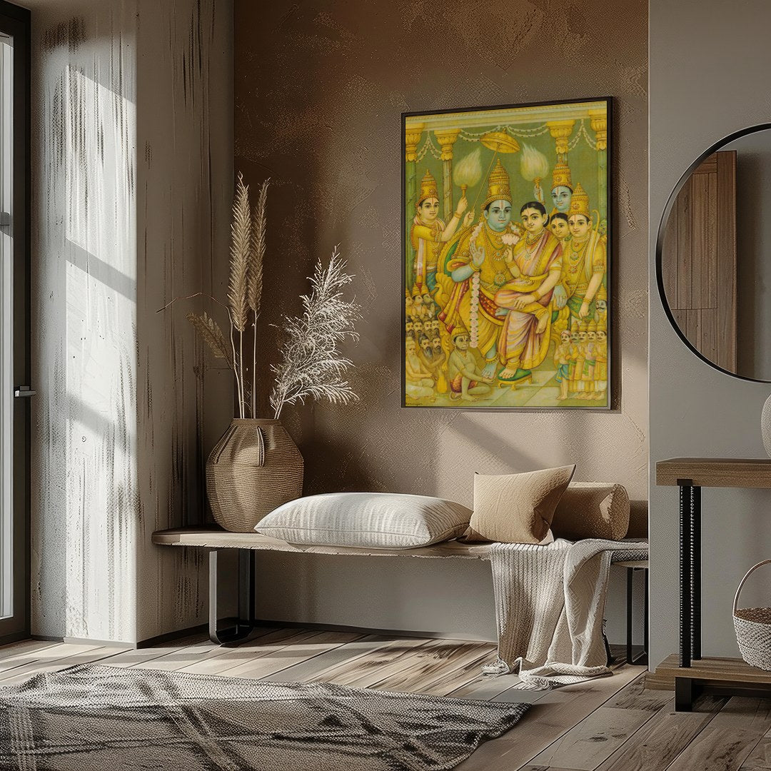 Experience the grandeur of divine royalty with this captivating artwork depicting a serene for kitchen
