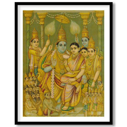 Experience the grandeur of divine royalty with this captivating artwork depicting a serene for sweet-home