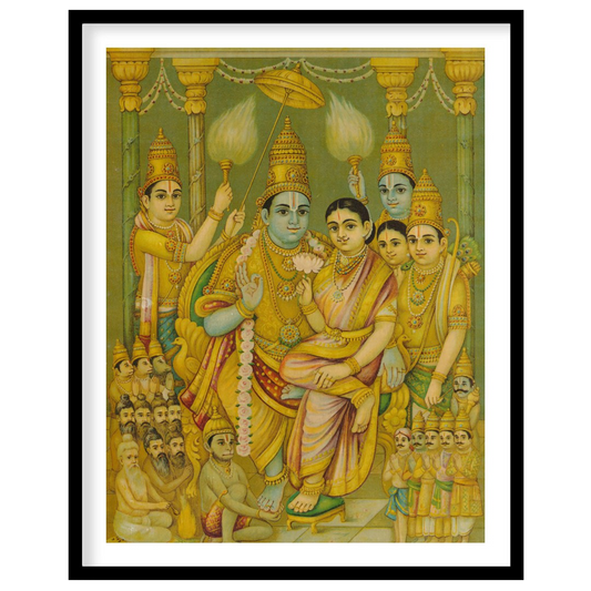 Experience the grandeur of divine royalty with this captivating artwork depicting a serene for sweet-home