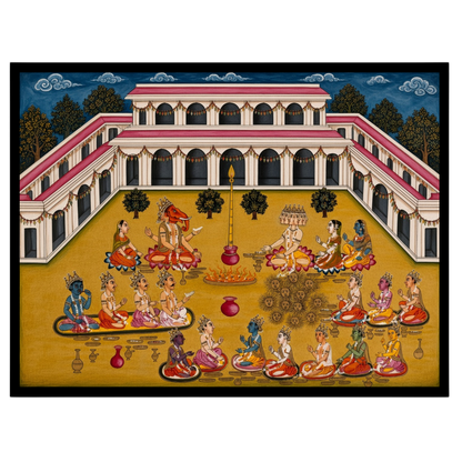 Immerse yourself in the spiritual ambiance of this exquisite artwork, depicting Lord Ganesha and for sweet-home