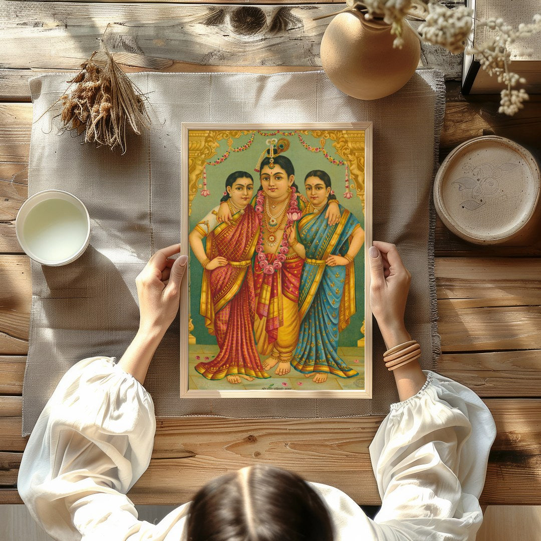 This exquisite piece captures the elegance and spiritual depth of traditional Indian art. With its for Kitchen