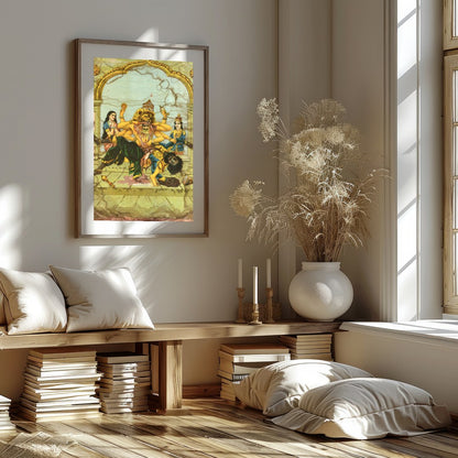 Experience the captivating energy of this intricate artwork, depicting a powerful deity in a moment for decor