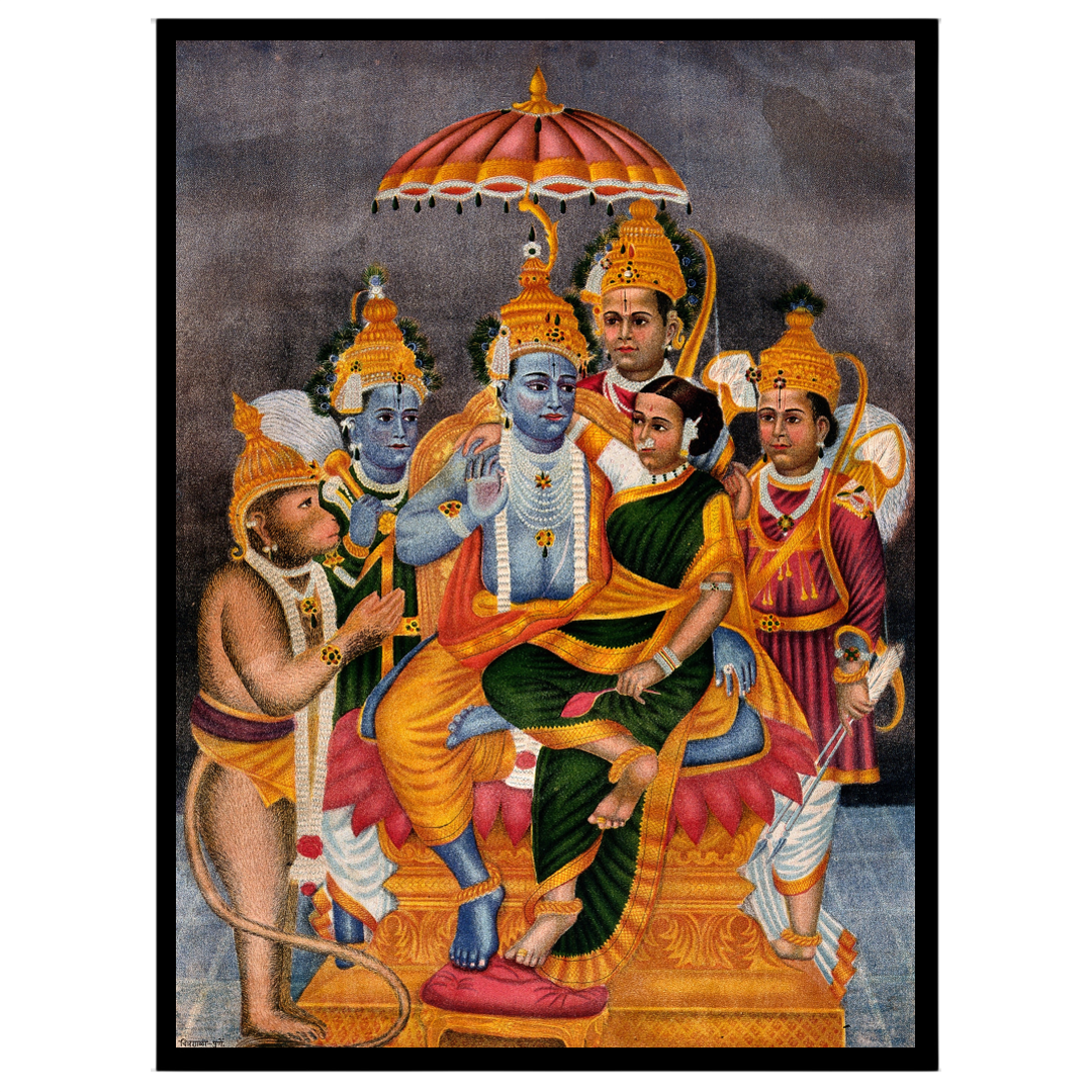 Celebrate the divine legends of the Ramayana with an exquisite illustration capturing Lord Rama's for abode