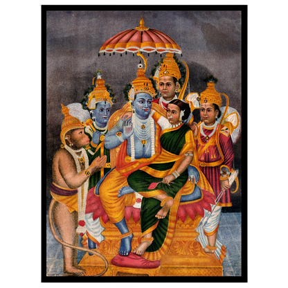 Celebrate the divine legends of the Ramayana with an exquisite illustration capturing Lord Rama's for abode