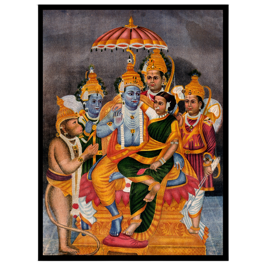 Celebrate the divine legends of the Ramayana with an exquisite illustration capturing Lord Rama's for abode