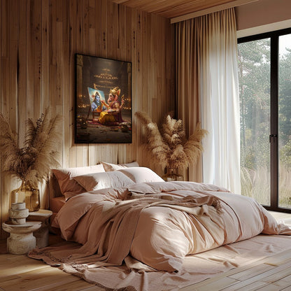 Immerse yourself in the divine artistry of Ganesh painting Shiva on canvas. This captivating wall for Bedroom