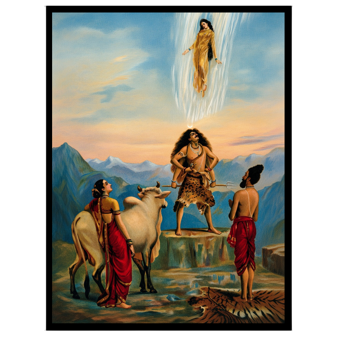 Immerse yourself in the enchanting mythology of India's past with this exquisite artwork depicting for hallway