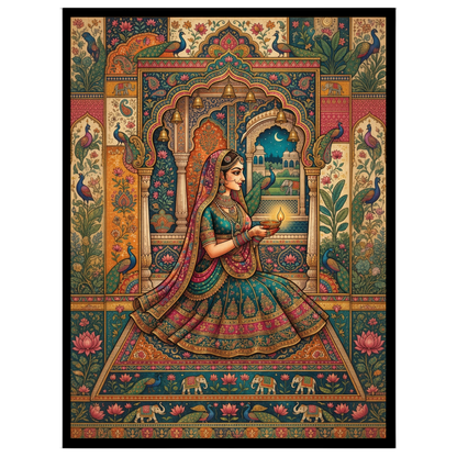 Celebrate the serene beauty and spiritual devotion of this captivating Pichwai art piece. A for sweet-home