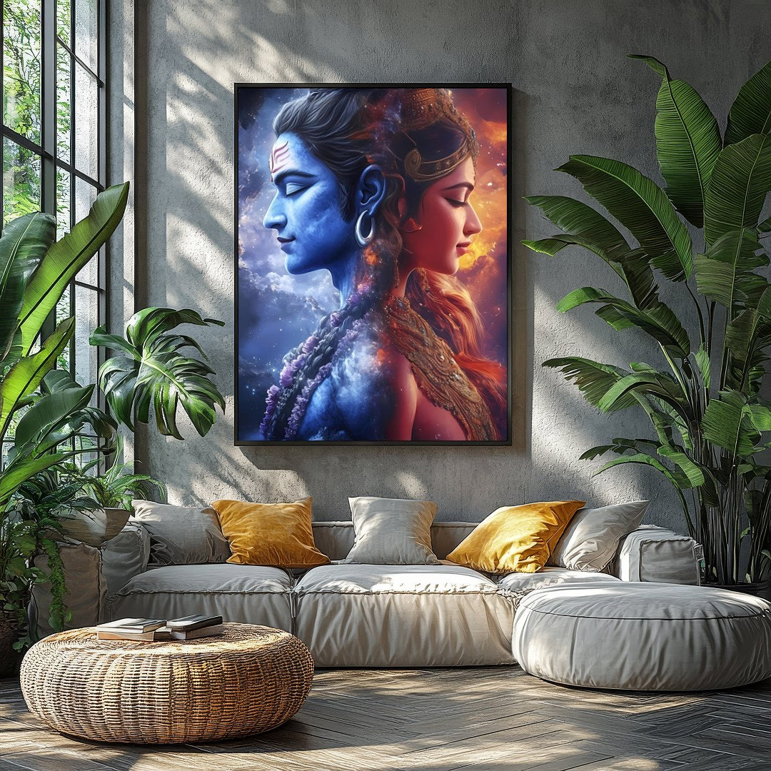 Experience the breathtaking union of celestial energies with this stunning wall art piece. for Balcony