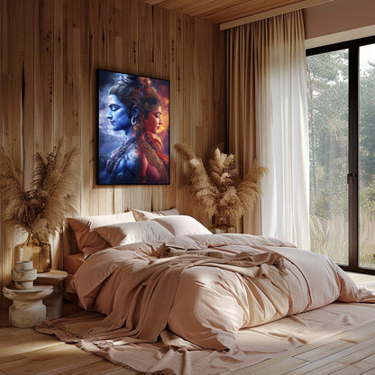 Experience the breathtaking union of celestial energies with this stunning wall art piece. for Bedroom