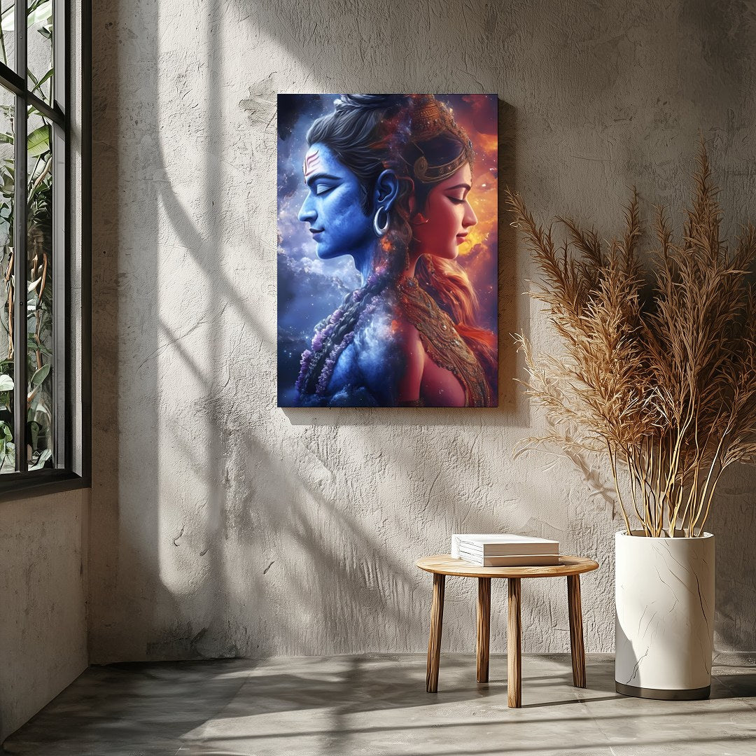 Experience the breathtaking union of celestial energies with this stunning wall art piece. for Entrance