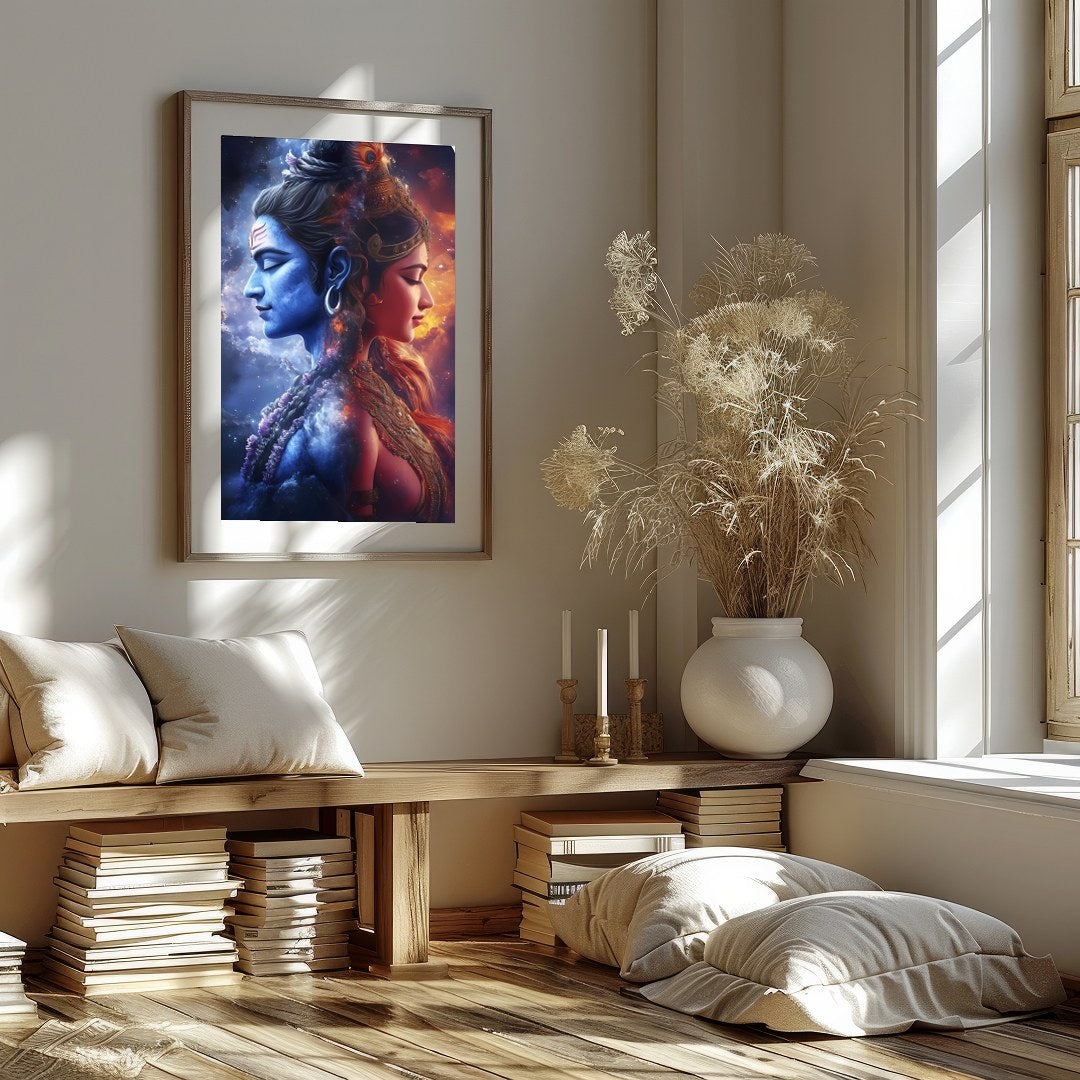 Experience the breathtaking union of celestial energies with this stunning wall art piece. for office