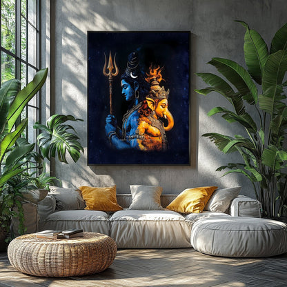 Immerse yourself in the spiritual depth of this captivating artwork featuring the majestic figures for Balcony