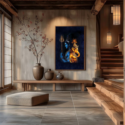 Immerse yourself in the spiritual depth of this captivating artwork featuring the majestic figures for Hall