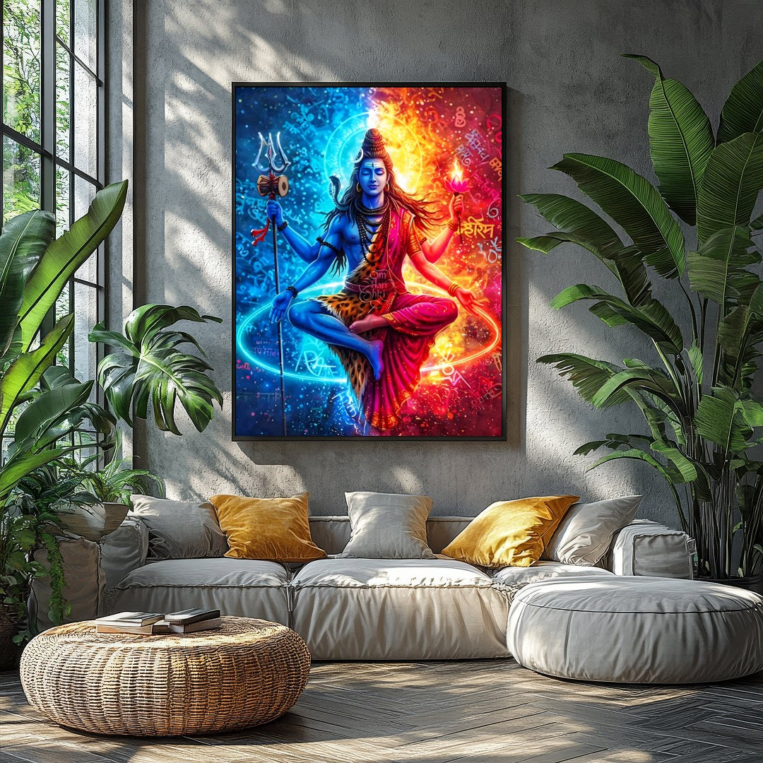 Experience the mystical balance of cosmic forces with 'Divine Duality'. This vibrant piece depicts for Balcony