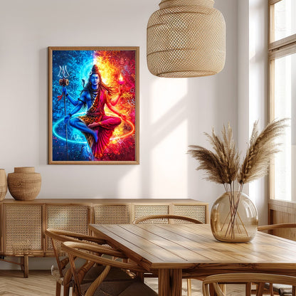 Experience the mystical balance of cosmic forces with 'Divine Duality'. This vibrant piece depicts for Extra Kitchen
