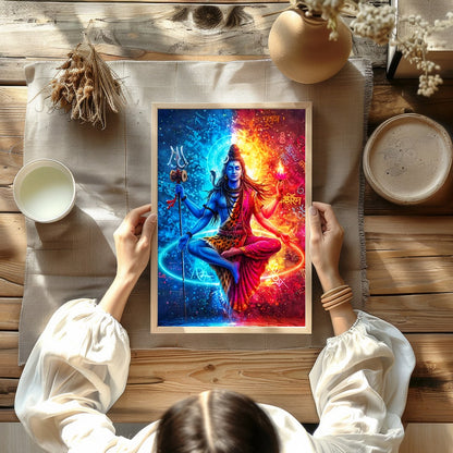 Experience the mystical balance of cosmic forces with 'Divine Duality'. This vibrant piece depicts for Kitchen