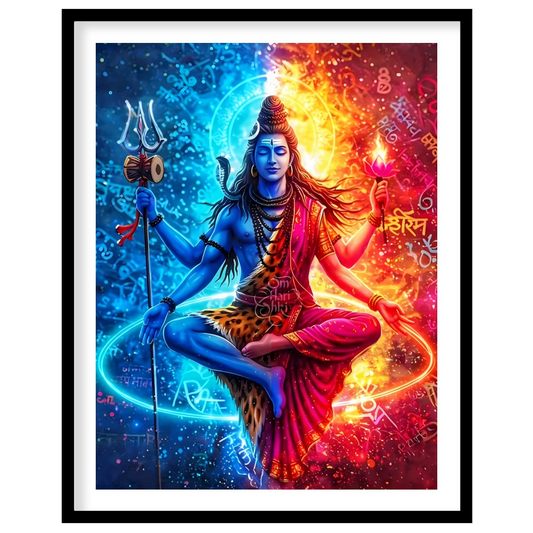 Experience the mystical balance of cosmic forces with 'Divine Duality'. This vibrant piece depicts for sanctuary