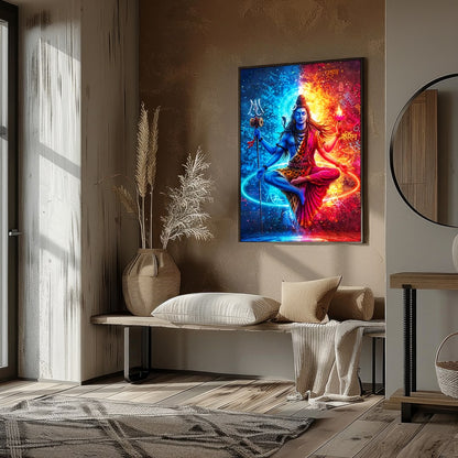 Experience the mystical balance of cosmic forces with 'Divine Duality'. This vibrant piece depicts for sweet-home